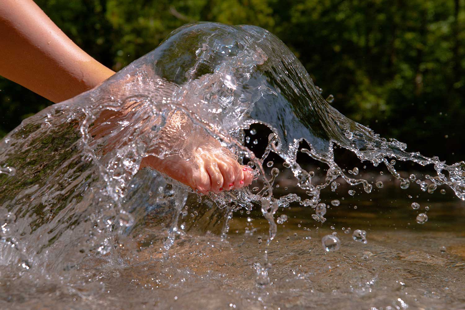 Wassersplash Fuß